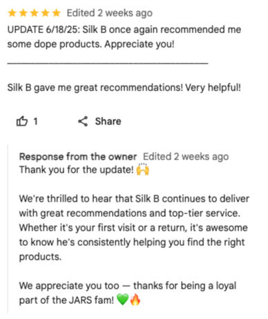 Jars Google Review